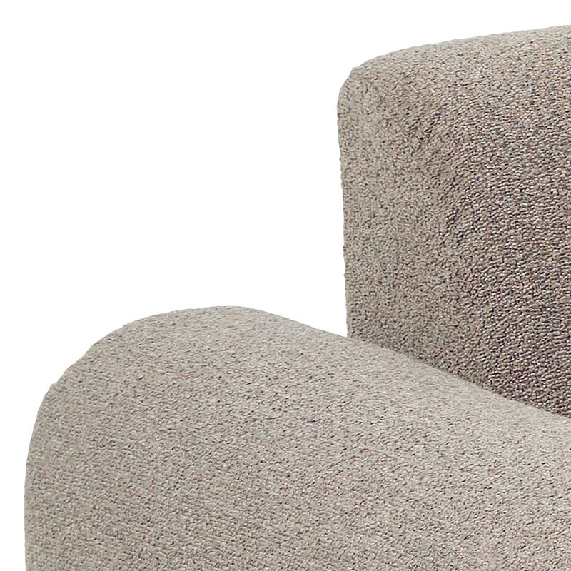 Midfield 2-Seater Chaiselongue Sofa LHF (Reversible Module) in Cona Boucle Beige 1 Fabric, Base in Matt Black