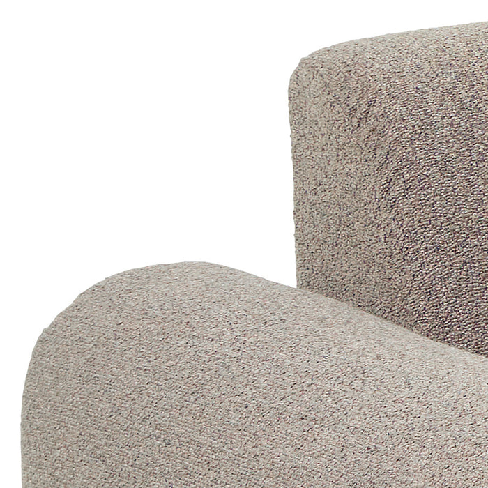 Midfield 2-Seater Chaiselongue Sofa LHF (Reversible Module) in Cona Boucle Beige 1 Fabric, Base in Matt Black