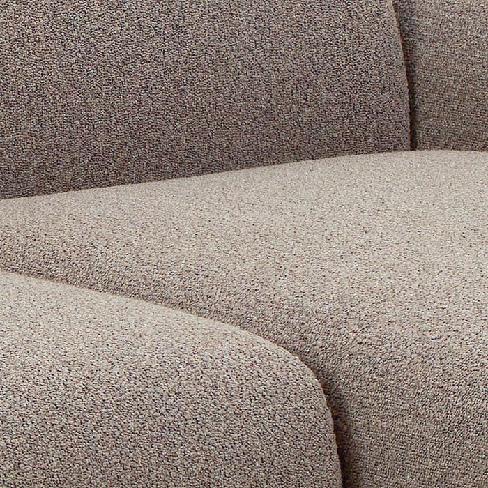 Midfield 2-Seater Chaiselongue Sofa RHF (Reversible Module) in Cona Boucle Beige 1 Fabric, Base in Matt Black