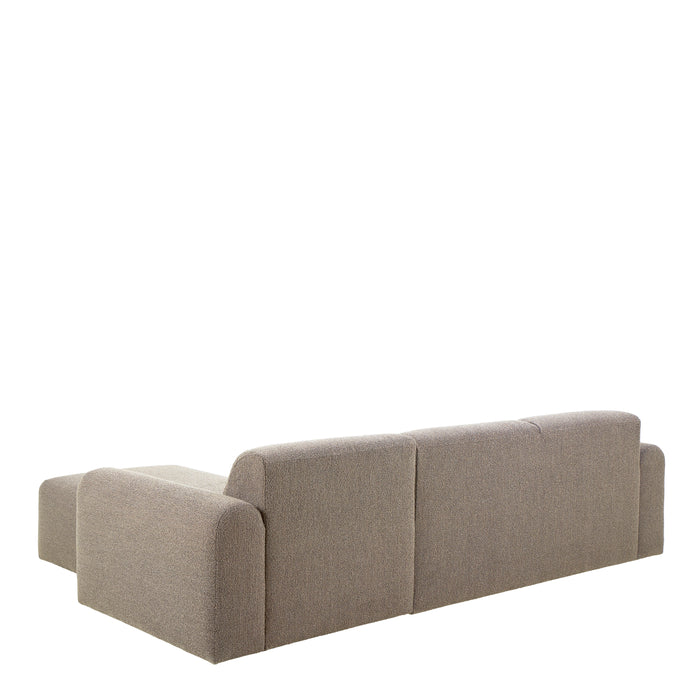 Midfield 2-Seater Chaiselongue Sofa RHF (Reversible Module) in Cona Boucle Beige 1 Fabric, Base in Matt Black