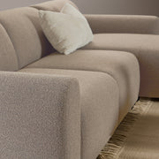 Midfield 2-Seater Chaiselongue Sofa RHF (Reversible Module) in Cona Boucle Beige 1 Fabric, Base in Matt Black