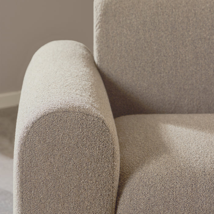 Midfield 2-Seater Chaiselongue Sofa RHF (Reversible Module) in Cona Boucle Beige 1 Fabric, Base in Matt Black
