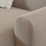 Midfield 2-Seater Chaiselongue Sofa RHF (Reversible Module) in Cona Boucle Beige 1 Fabric, Base in Matt Black