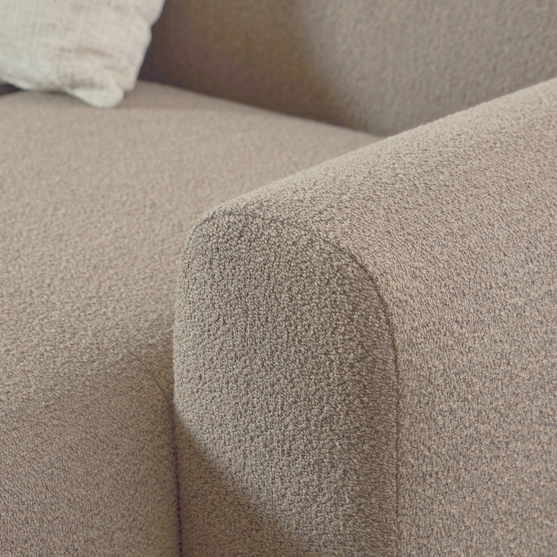Midfield 2-Seater Chaiselongue Sofa RHF (Reversible Module) in Cona Boucle Beige 1 Fabric, Base in Matt Black
