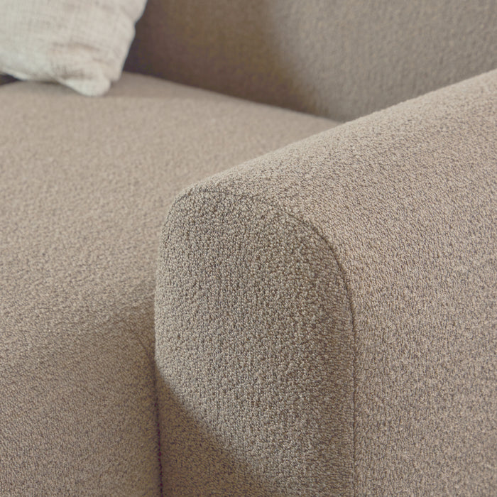 Midfield 2-Seater Chaiselongue Sofa RHF (Reversible Module) in Cona Boucle Beige 1 Fabric, Base in Matt Black