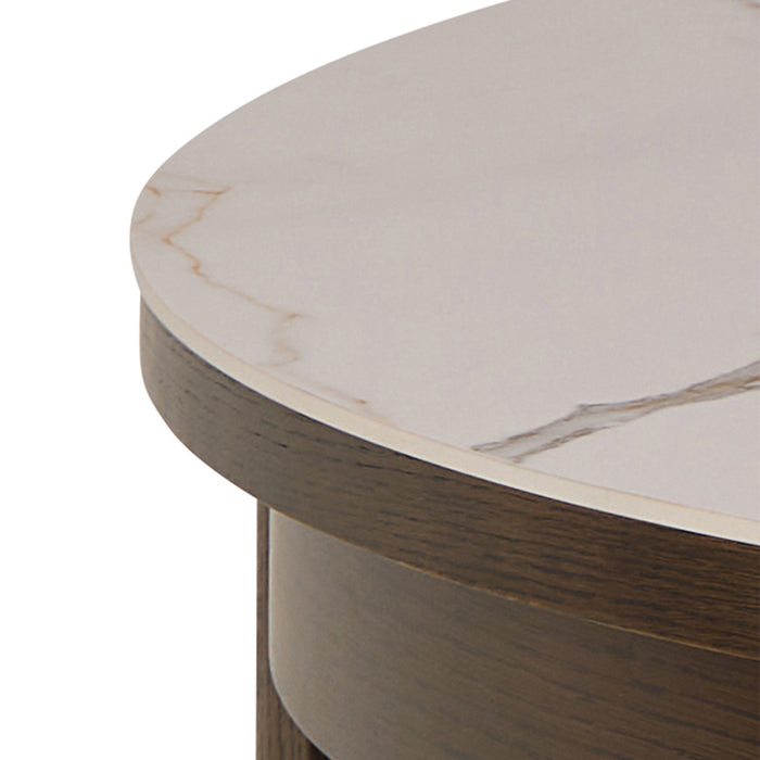 Southampton Round Extendable Dining Table in Cream Ceramic 120x75cm