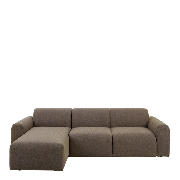 Midfield 2-Seater Chaiselongue Sofa LHF (Reversible Module) in Cona Boucle Taupe 2 Fabric, Base in Matt Black