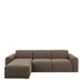 Midfield 2-Seater Chaiselongue Sofa LHF (Reversible Module) in Cona Boucle Taupe 2 Fabric, Base in Matt Black