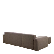 Midfield 2-Seater Chaiselongue Sofa LHF (Reversible Module) in Cona Boucle Taupe 2 Fabric, Base in Matt Black