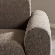 Midfield 2-Seater Chaiselongue Sofa LHF (Reversible Module) in Cona Boucle Taupe 2 Fabric, Base in Matt Black