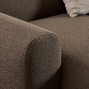 Midfield 2-Seater Chaiselongue Sofa LHF (Reversible Module) in Cona Boucle Taupe 2 Fabric, Base in Matt Black