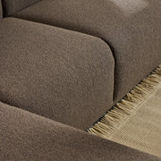 Midfield 2-Seater Chaiselongue Sofa LHF (Reversible Module) in Cona Boucle Taupe 2 Fabric, Base in Matt Black