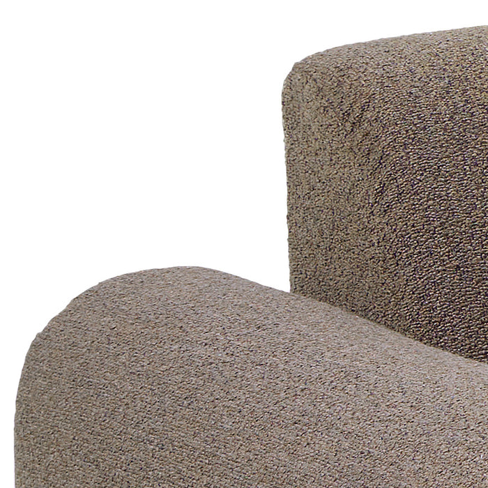Midfield 2-Seater Chaiselongue Sofa LHF (Reversible Module) in Cona Boucle Taupe 2 Fabric, Base in Matt Black
