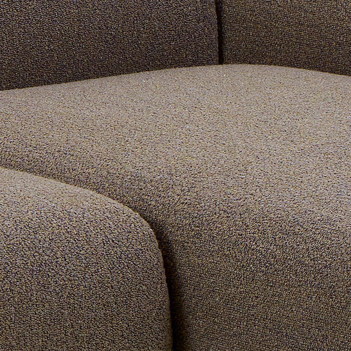 Midfield 2-Seater Chaiselongue Sofa RHF (Reversible Module) in Cona Boucle Taupe 2 Fabric, Base in Matt Black