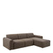 Midfield 2-Seater Chaiselongue Sofa RHF (Reversible Module) in Cona Boucle Taupe 2 Fabric, Base in Matt Black