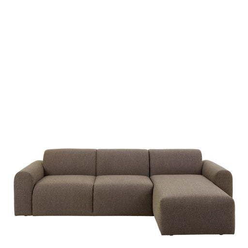 Midfield 2-Seater Chaiselongue Sofa RHF (Reversible Module) in Cona Boucle Taupe 2 Fabric, Base in Matt Black