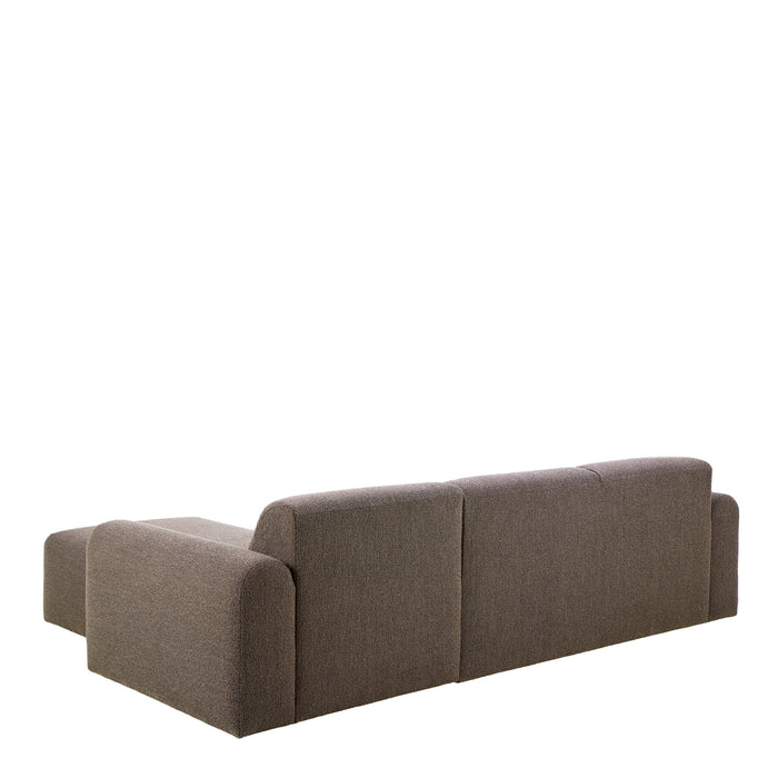 Midfield 2-Seater Chaiselongue Sofa RHF (Reversible Module) in Cona Boucle Taupe 2 Fabric, Base in Matt Black