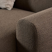 Midfield 2-Seater Chaiselongue Sofa RHF (Reversible Module) in Cona Boucle Taupe 2 Fabric, Base in Matt Black