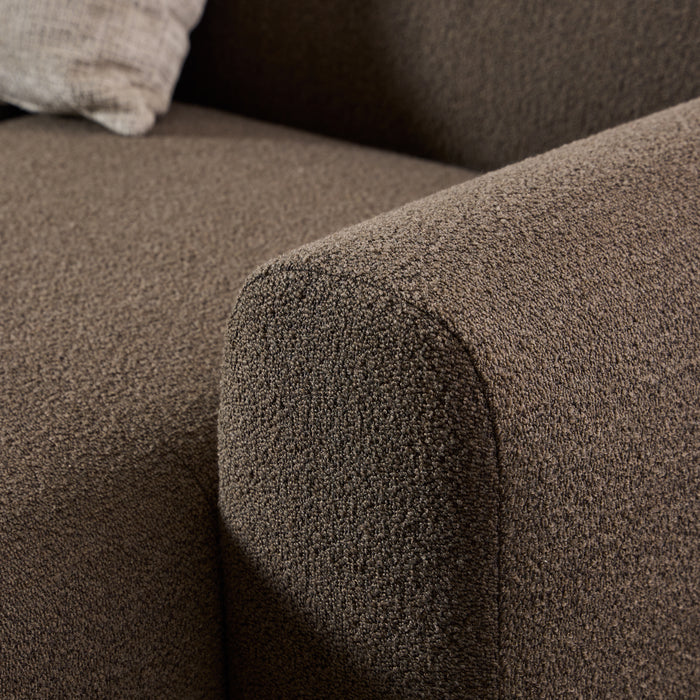 Midfield 2-Seater Chaiselongue Sofa RHF (Reversible Module) in Cona Boucle Taupe 2 Fabric, Base in Matt Black