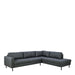 Omaha Corner Sofa With Open End RHF, in Basel Dark Grey 19 Fabric, Base Matt Black Steel