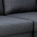 Omaha Corner Sofa With Open End RHF, in Basel Dark Grey 19 Fabric, Base Matt Black Steel