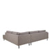 Omaha Corner Sofa With Open End RHF, in Basel Light Grey Brown 34 Fabric, Base Matt Black Steel
